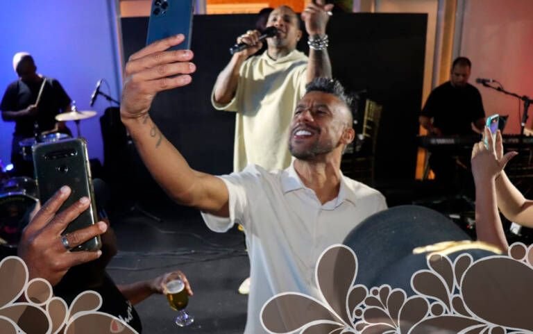 Craque Léo Moura festeja 44 anos com pagode na Barra da Tijuca