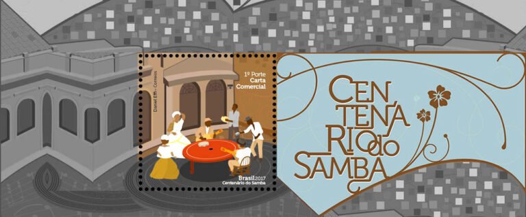 Samba estampado em cartas pelo mundo Samba estampado em cartas pelo mundo